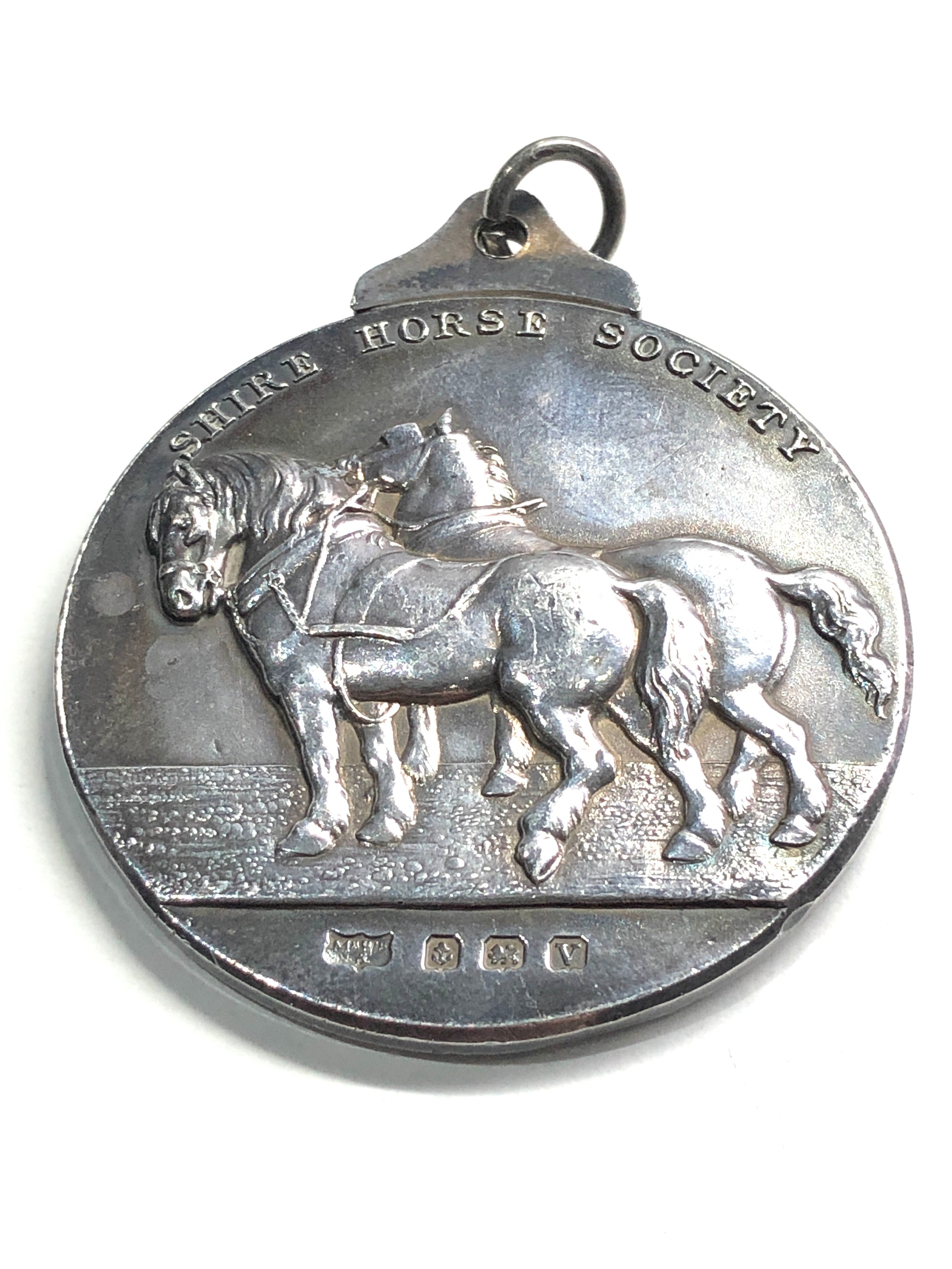 Antique silver shire horse society medal