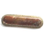 gold antique jasper agate floral etched frame brooch (14.2g)