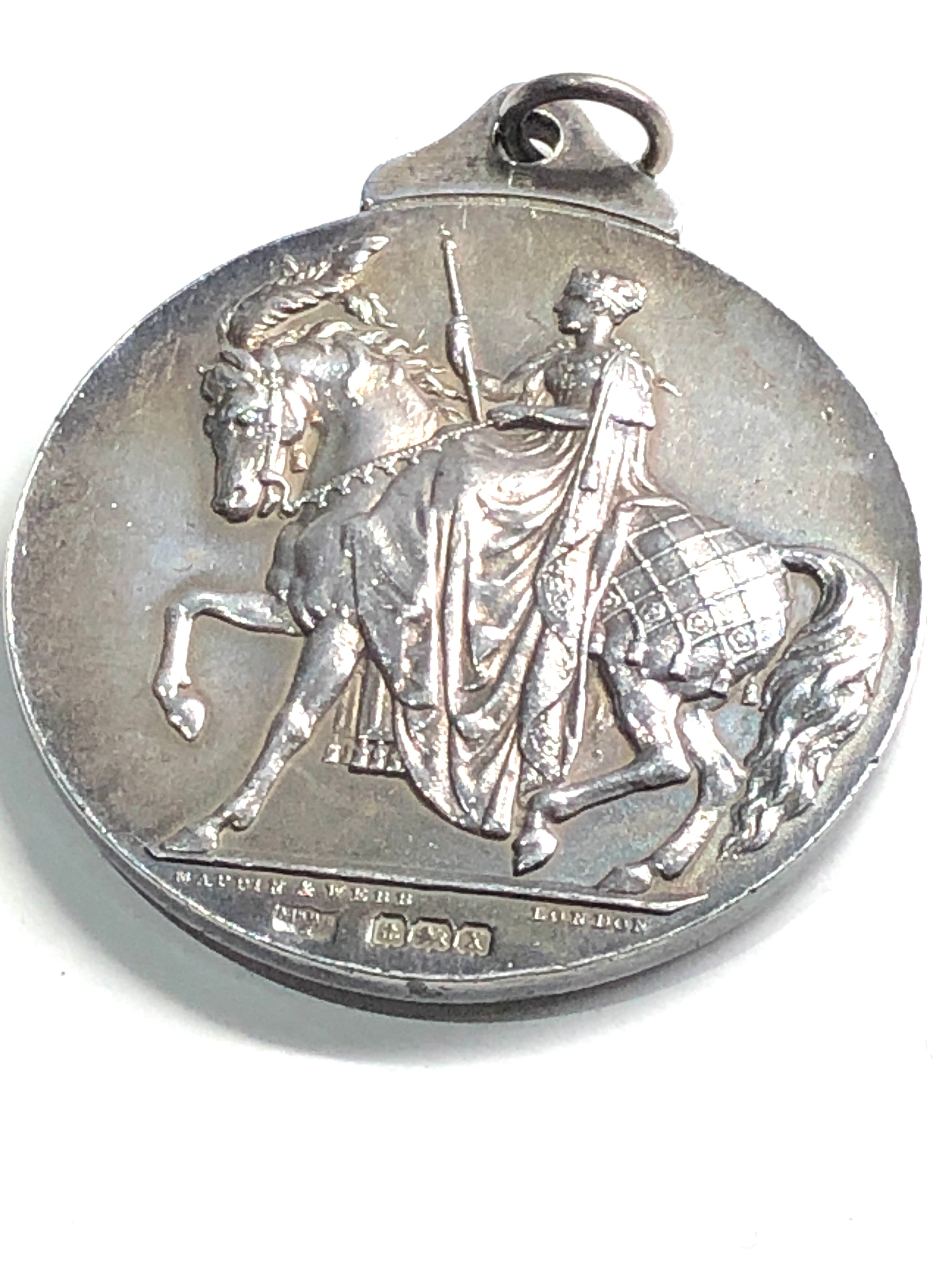 Antique silver shire horse society medal - Image 2 of 3