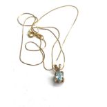 9ct gold topaz pendant necklace weight 1.5g