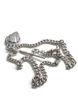 Antique silver double albert watch chain 50g