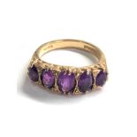 9ct gold amethyst ring weight 4.9g