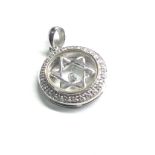 9ct white gold diamond star of david pendant 3.5g