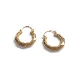 9ct gold vintage creole hoop earrings (1.3g)