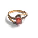 9ct gold orange sapphire ring (3g)
