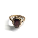 9ct gold vintage garnet dress ring (2.6g)