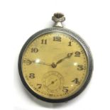 1930s silver Ankra open face pocket watch no bow working order but no warranty given