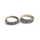 2 x 9ct gold diamond & multi-gemstone cluster rings inc. ruby, sapphire, emerald (4.5g)