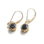 9ct gold black diamond earrings weight 2.4g 1.20ct diamonds