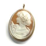 9ct gold vintage cameo pendant brooch (7.3g)