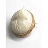 Antique angel skin cameo brooch 6.3g