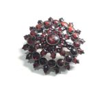 Antique bohemian garnet brooch measures approx 3cm dia