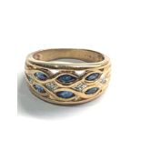 9ct gold diamond & sapphire dress ring (3.7g)