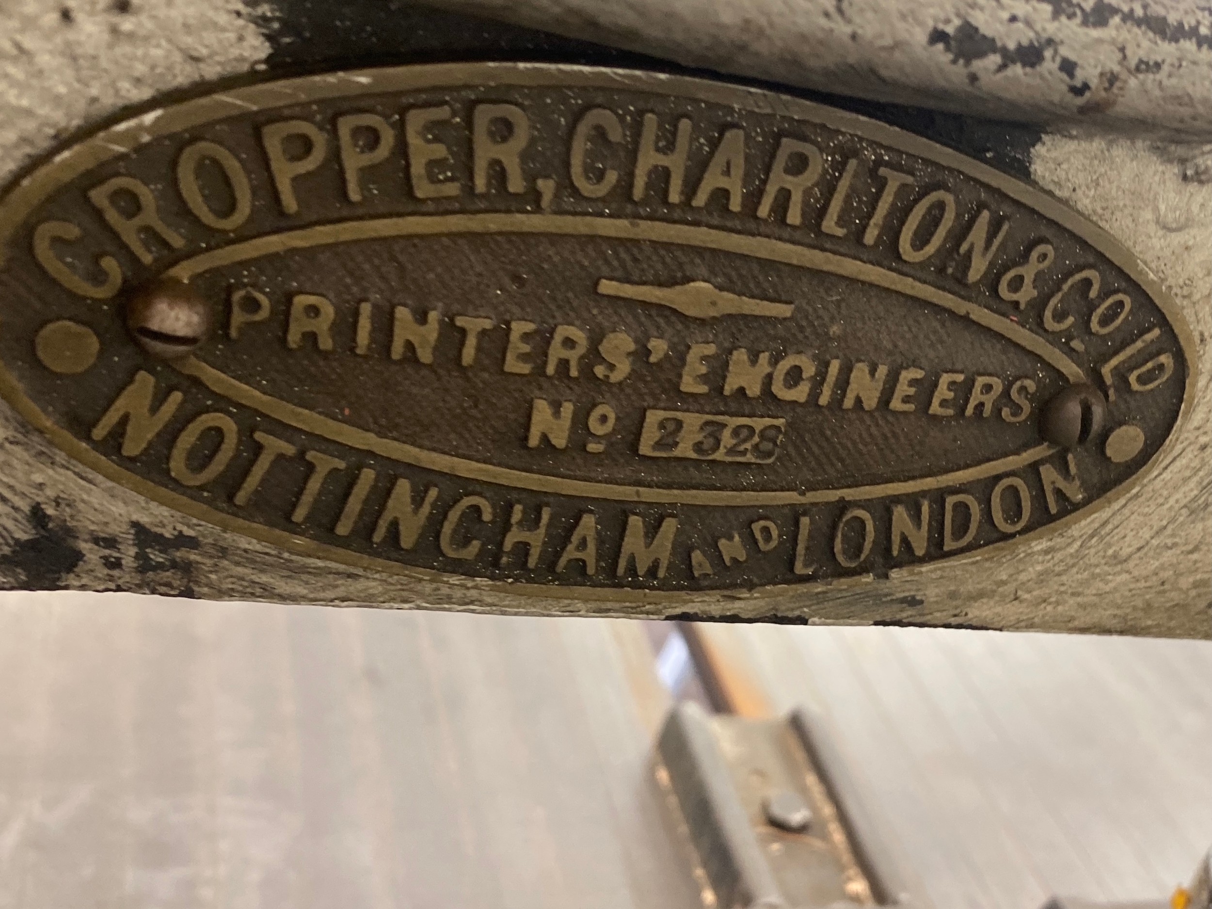 Victorian industrial guillotine proper charlton and co ltd nottingham and london printer ensizers - Image 3 of 3