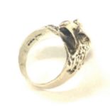Chunky silver hallmarked eagle ring weight approx 9.4g ring size W