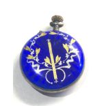 Antique silver & enamel fob watch