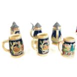 Selection of 6 german jugs and tankers