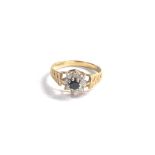 9ct gold sapphire & stone set ring weight 1.5g