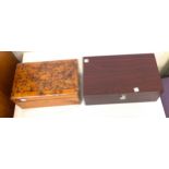 2 Wooden storage boxed includes wine box etc