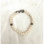 Real pearl hallmarked silver bracelet