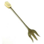 Early silver mother of pearl pickle fork, approximate weight 5.8g