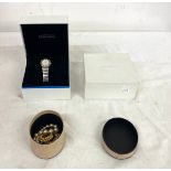 Selection of costume jewellery includes Seiko ladies wristwatch, Links of London box etc