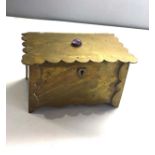 Antique brass gem set casket measures approx 18cm by 12cm height 10cm