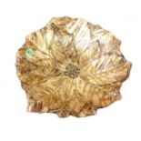 Vintage handmade leaf design / effect glass bowl, approximate measurement: 13 inches, Height2.5