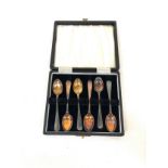 Set 6 hallmarked silver teaspoons in case, total approximate weight 57.5g