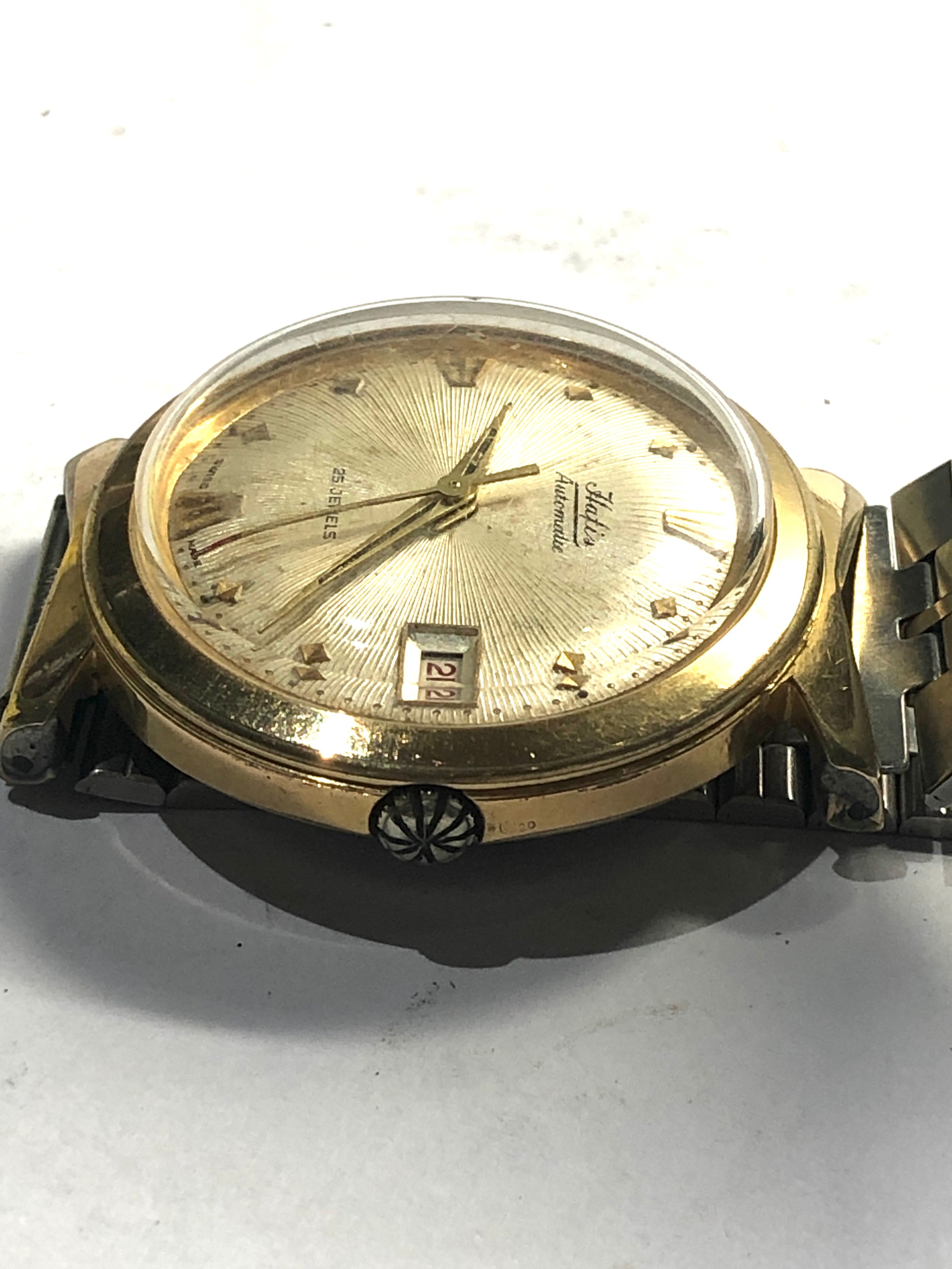 Vintage gents Hafis automatic 25 jewel wristwatch the watch is ticking but no warranty given - Image 2 of 3