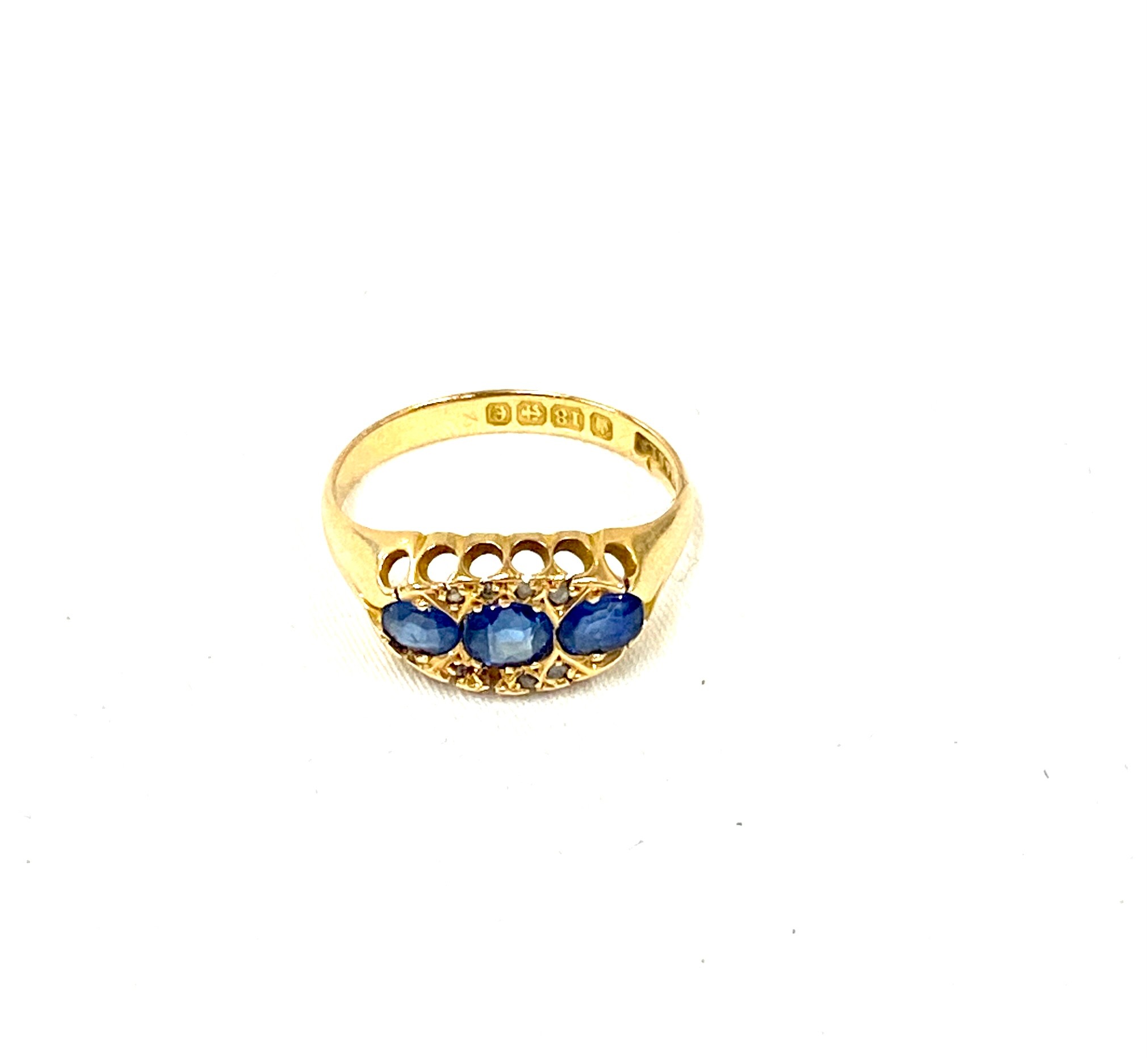 18ct Gold stone set ladies dress ring, missing one stone weight approx 2.8g ring size N/O