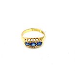 18ct Gold stone set ladies dress ring, missing one stone weight approx 2.8g ring size N/O