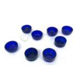 Selection if vintage blue glass liners