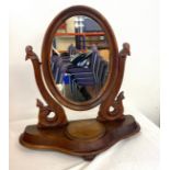 Antique Mahogany swing mirror and a mahogany whatnot stand