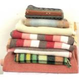 Selection vintage blankets, various sizes and designs