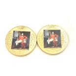 2, Gold plated copper-nickel, Napoleon 250 Years, commemorative one crown coins.