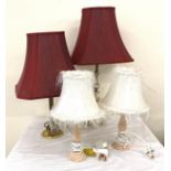 4 Assorted table lamps - working order