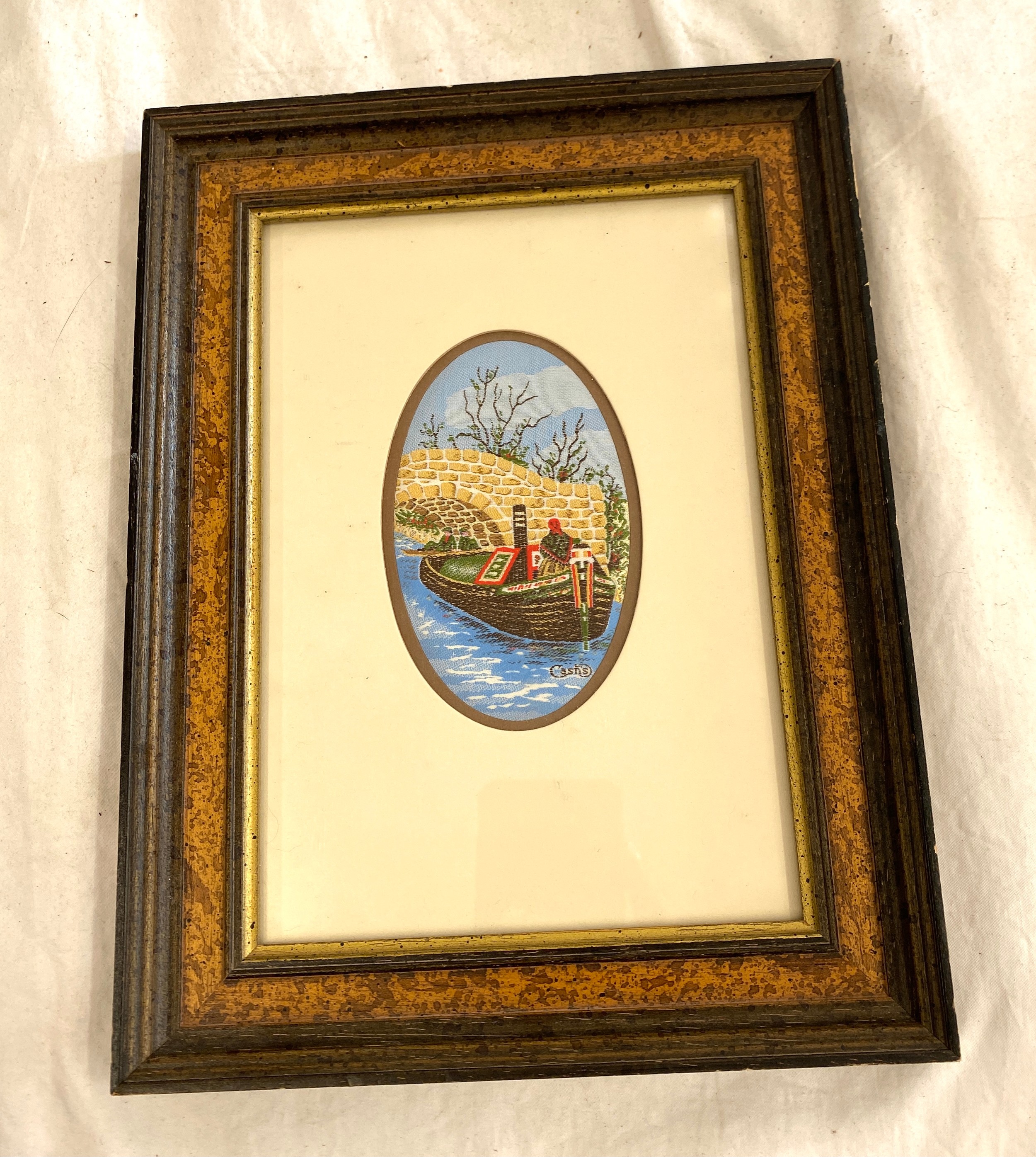 3 framed Woven pictures of boats measure approx 13" by 8.5" - Image 2 of 5