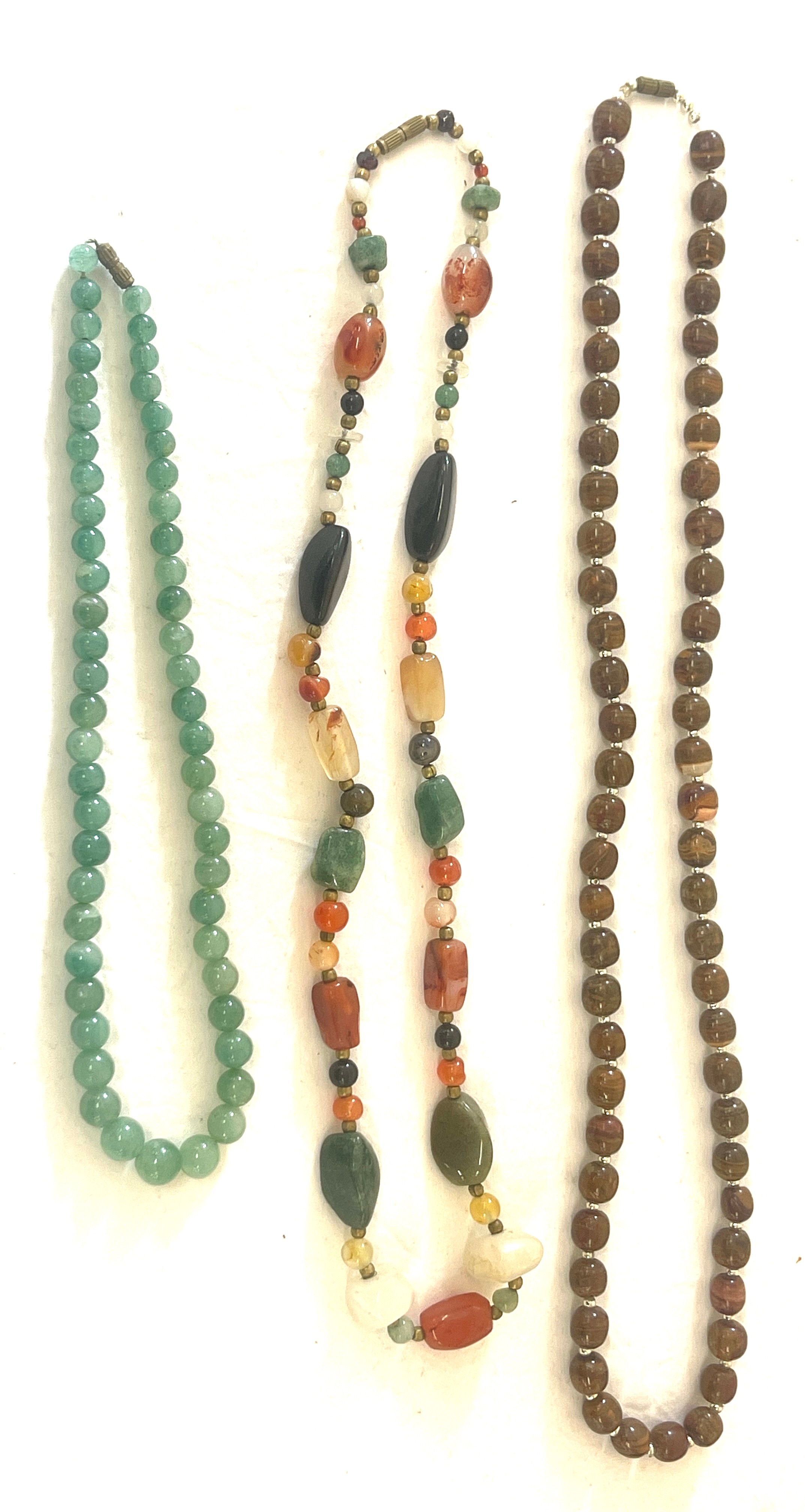 3 vintage ladies glass bead necklaces