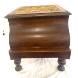 Antique commode with embroidery to top measures approx 16" wide 15.5" tall 17.5" depth