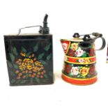 Hand painted bargeware gerry can and watering can