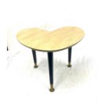 Vintage kidney shaped small occasional table measures approx height 13.5" width 17.5" 12"depth