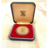 Boxed Royal mint the Queen Mother 80th Birthday silver commemorative crown with coa