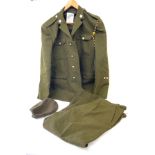 Genuine British army uniform, label reads: Mans, No2 dress army sizing details as per image