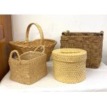 Selection of assorted wicker baskets