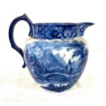 Vintage Royal Doulton Geneva blue and white jug, measures approximately 7" tall