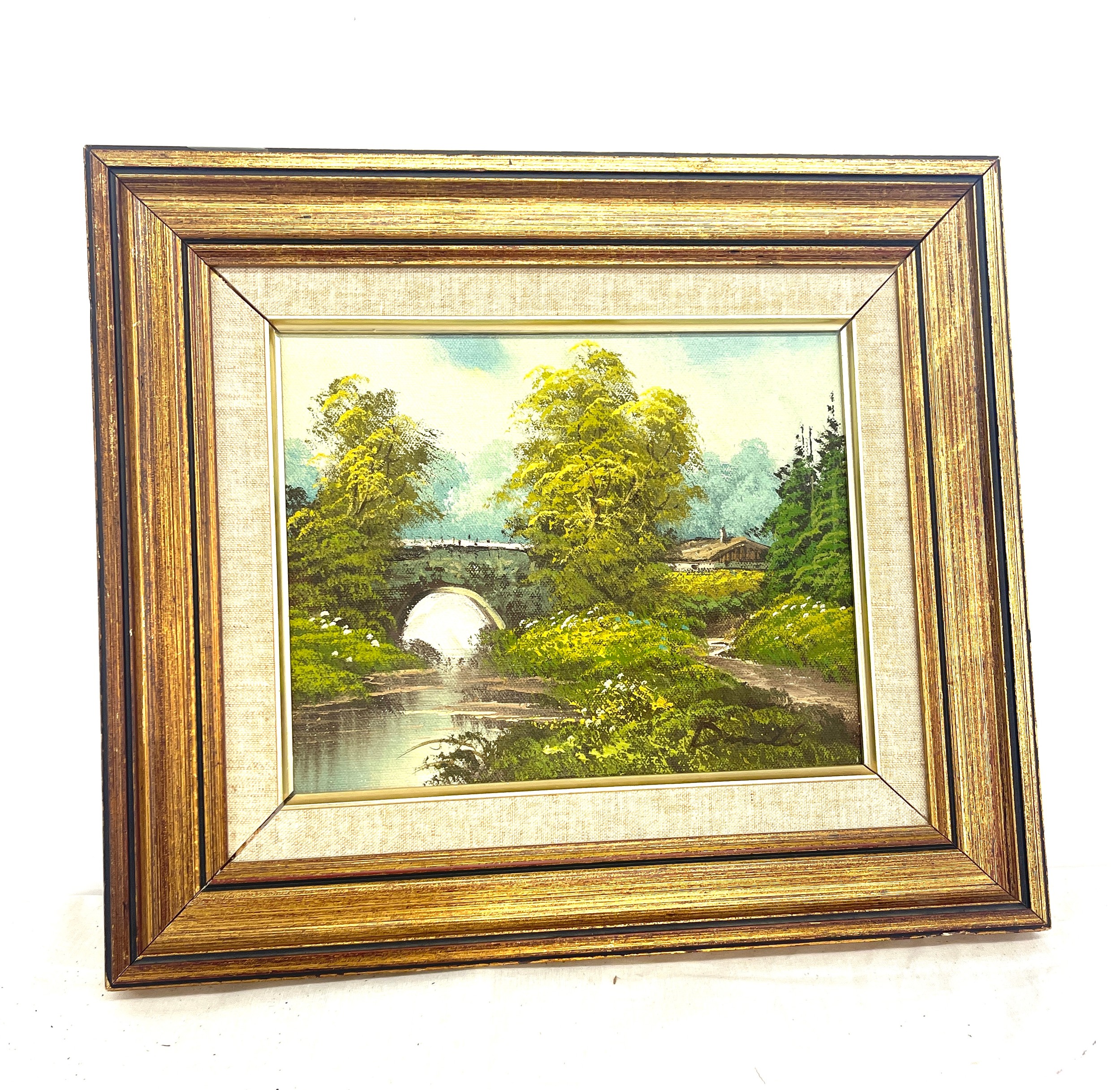 Signed framed painting, approximate measurements Width 15 inches, Height 13 inches