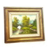 Signed framed painting, approximate measurements Width 15 inches, Height 13 inches