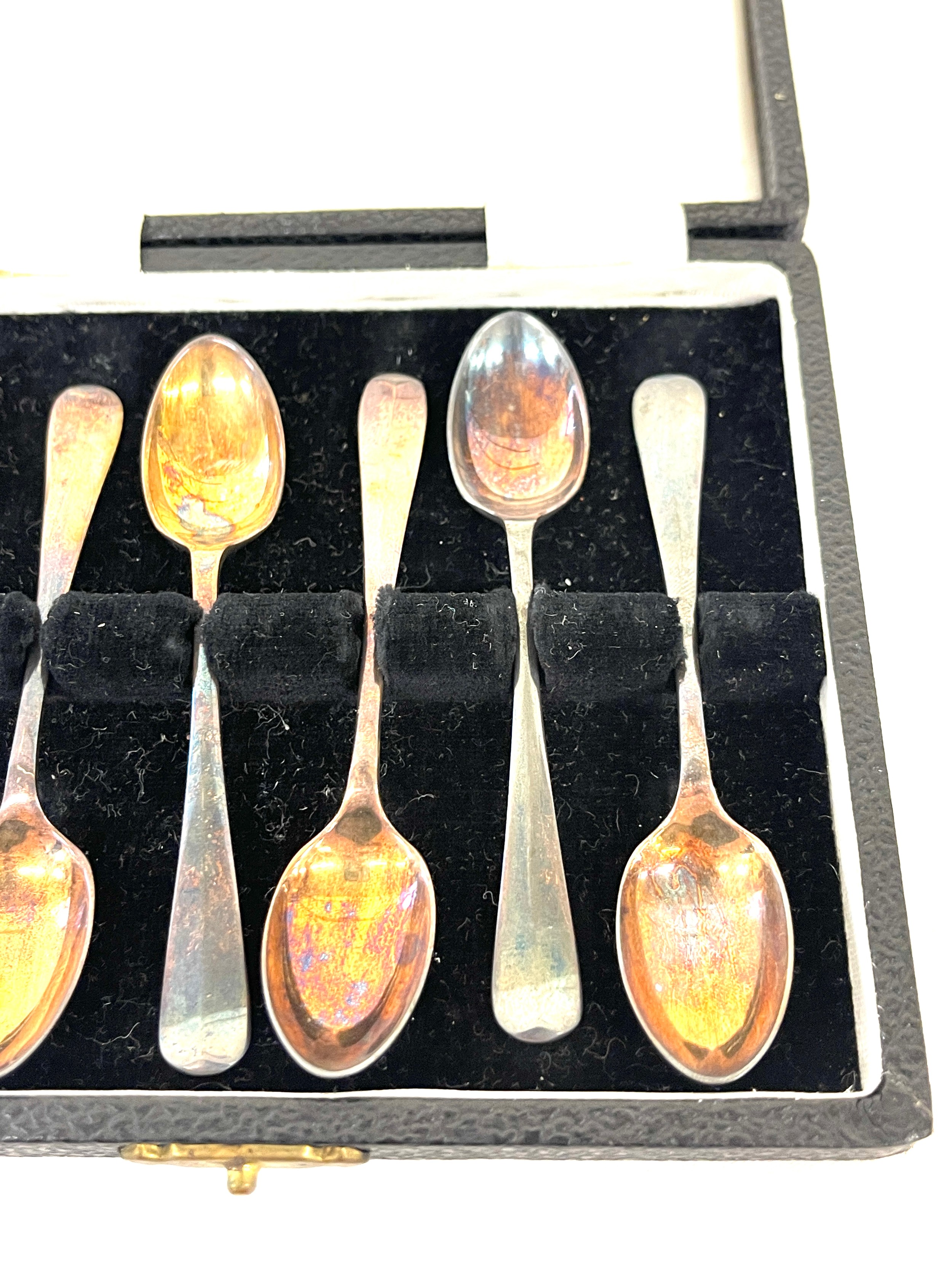 Set 6 hallmarked silver teaspoons in case, total approximate weight 57.5g - Bild 2 aus 4