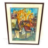 Signed framed painting, approximate frame measurements: 25 inches by 19 inches